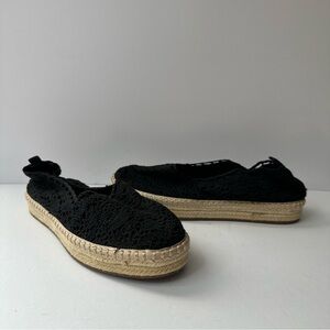 Kaari Blue LIVI Black Fabric Round Toe Slip-on Flats Women’s Size 9M